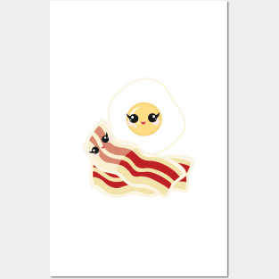 Kawaii eggs and bacon Posters and Art